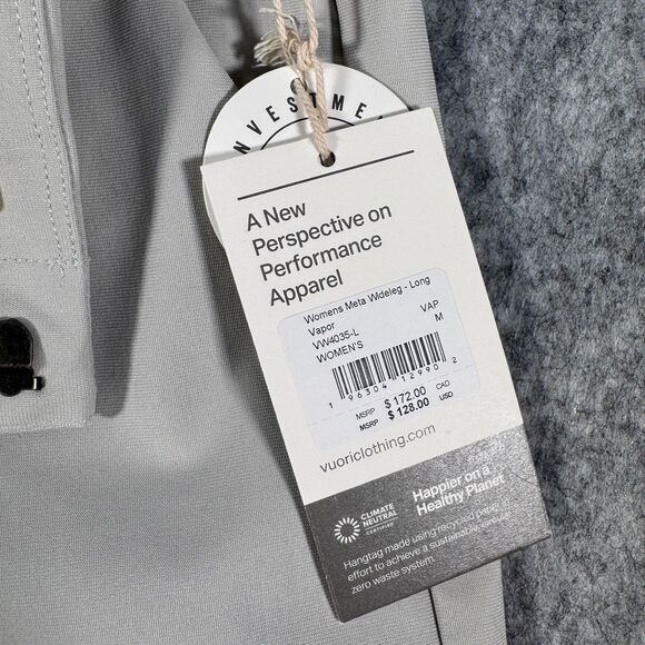 Vuori Pants Women Medium 33X33 Gray Meta Wideleg NWT Office Casual Dress - Picture 7 of 14